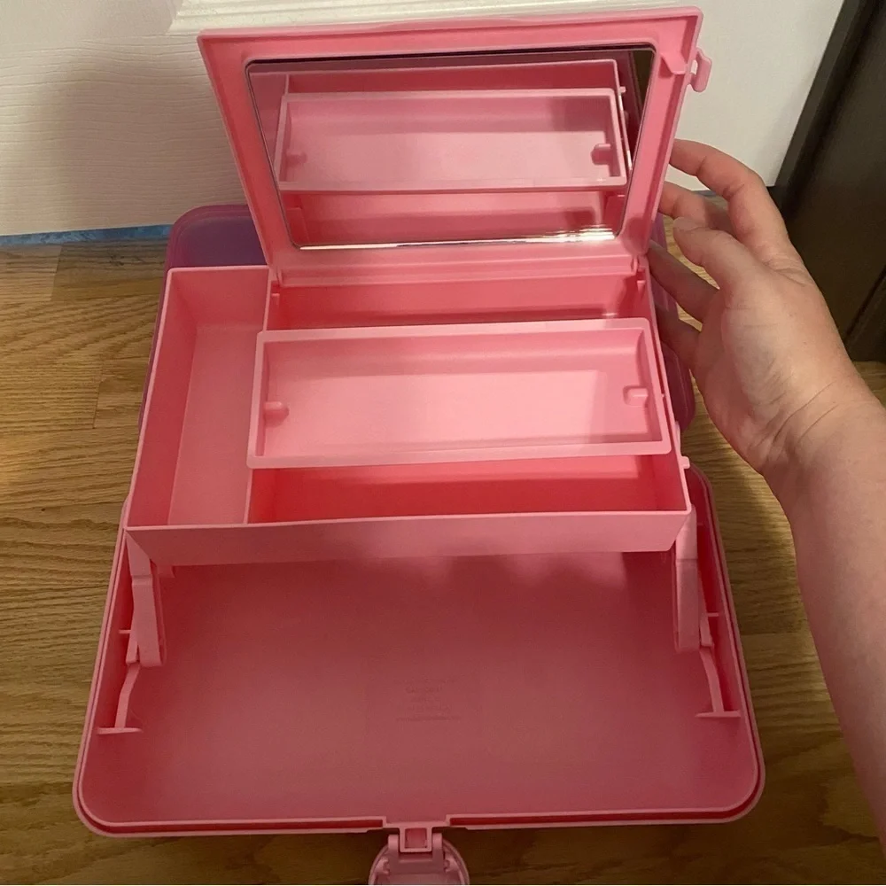 Caboodles Pink Two Tone Makeup Case Made in USA